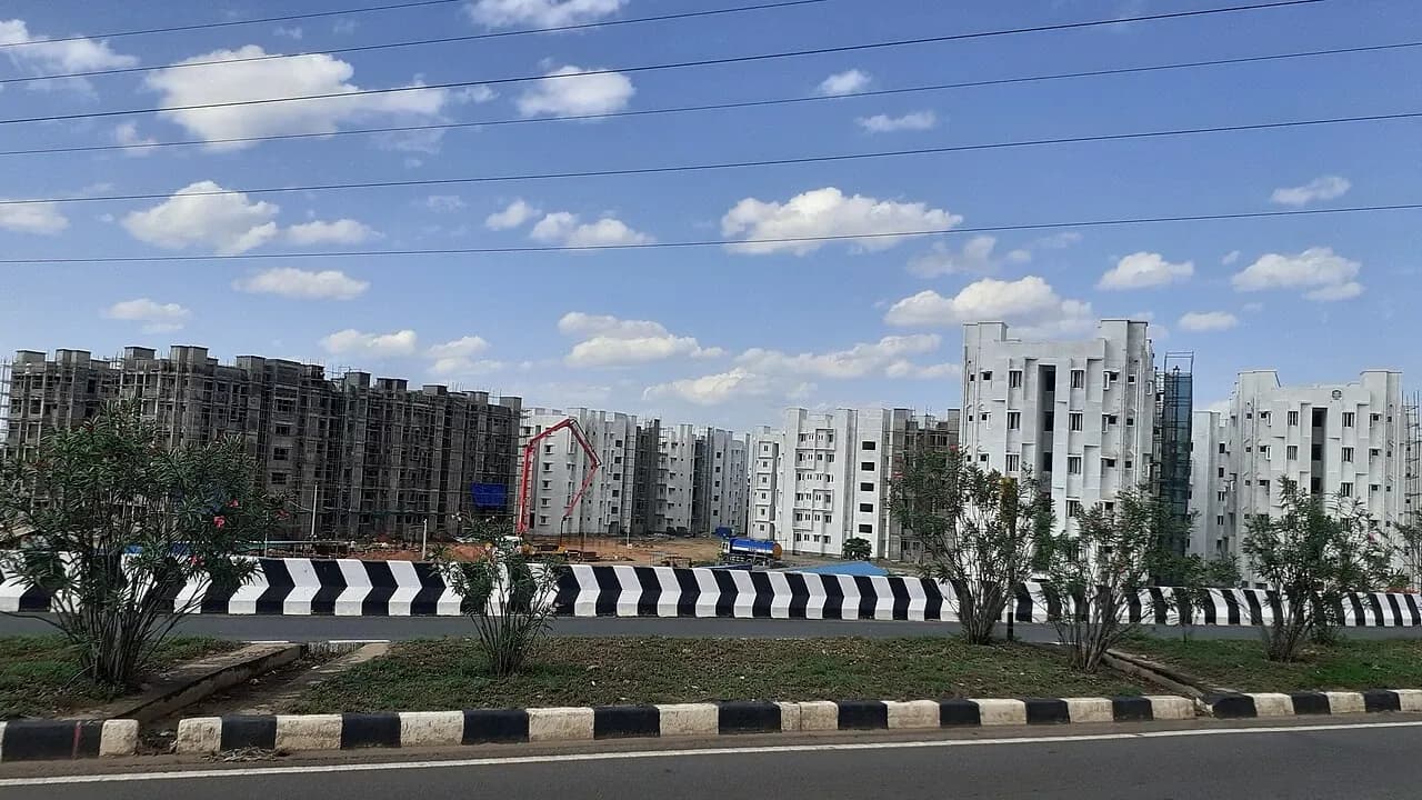 Several residential buildings under construction
