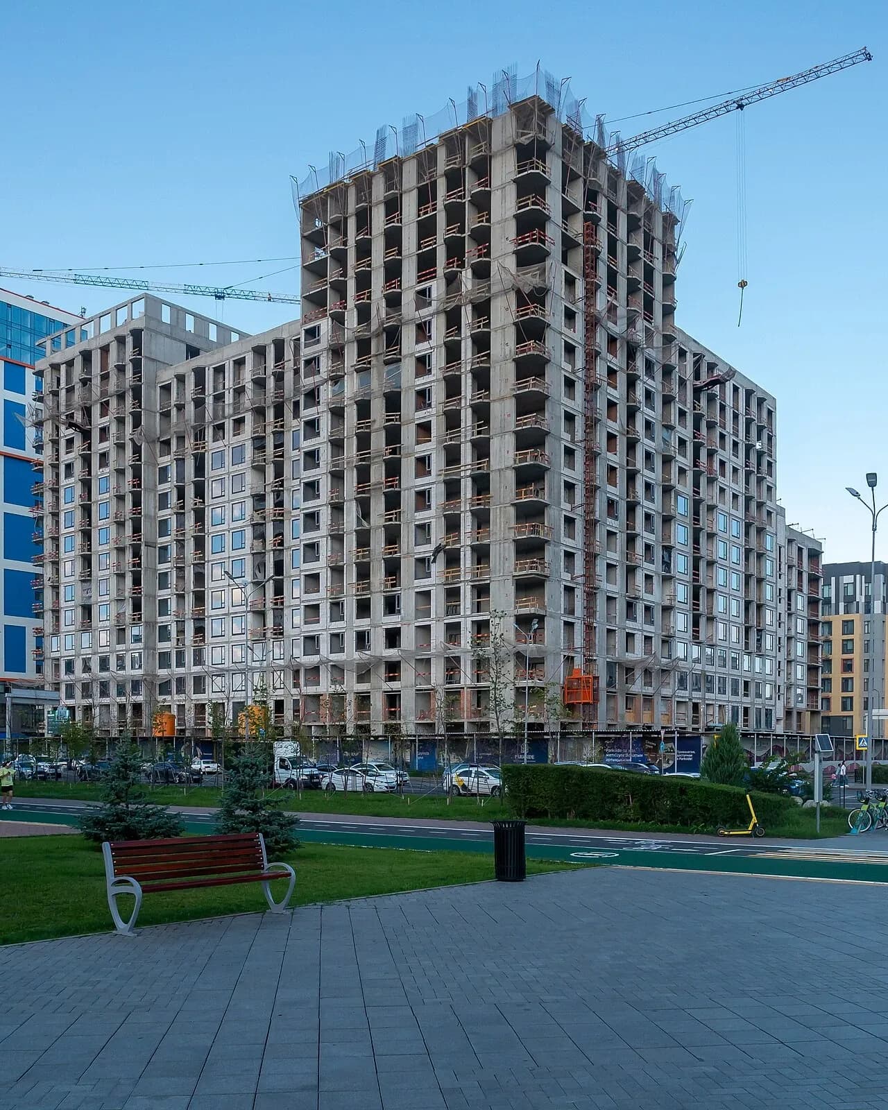 High-rise construction in Esil district, Astana, Kazakhstan