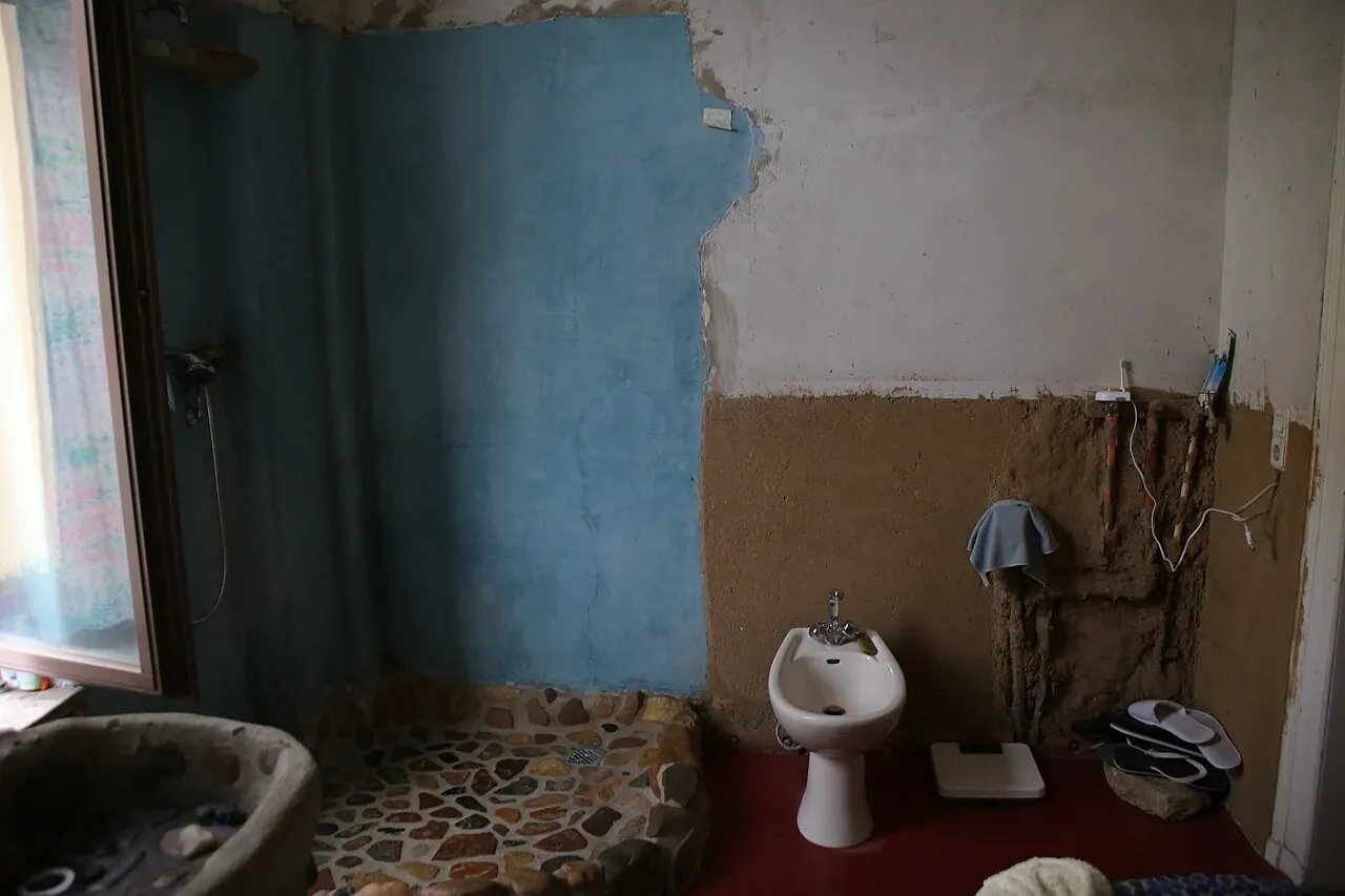 Partly stripped bathroom surfaces and sanitary fittings in Leipzig, Germany