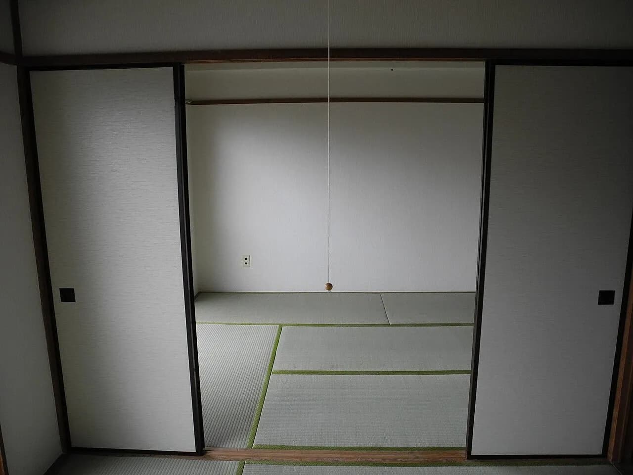 Unfurnished room with tatami flooring and sliding storage doors in Tokyo