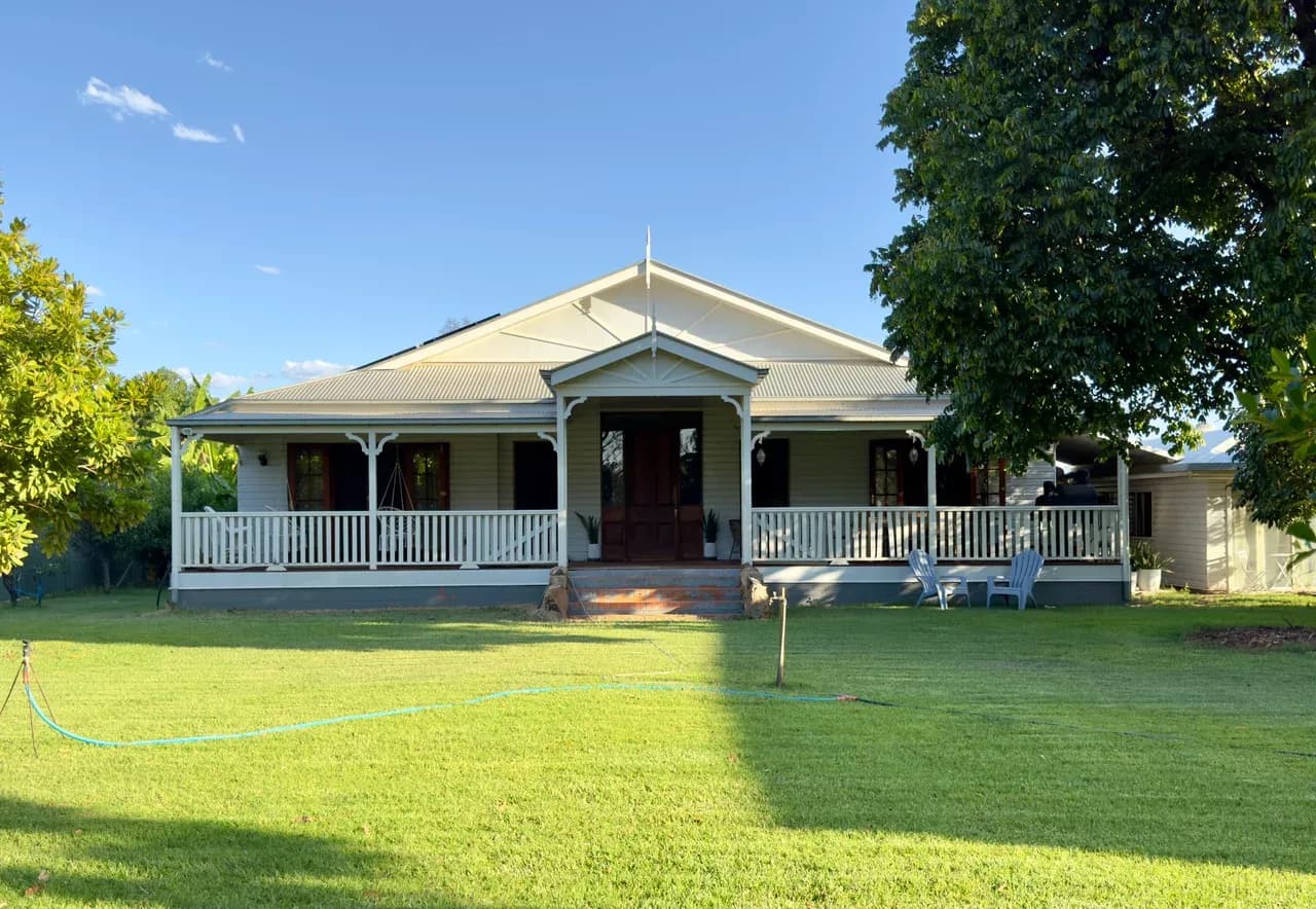 House with a covered veranda and lawn in St George, Queensland, Australia